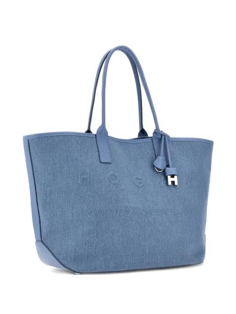 embossed charm address shopping tote bag by HOGAN