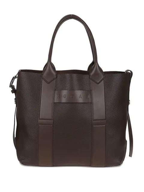 leather panelled shoulder bag by HOGAN