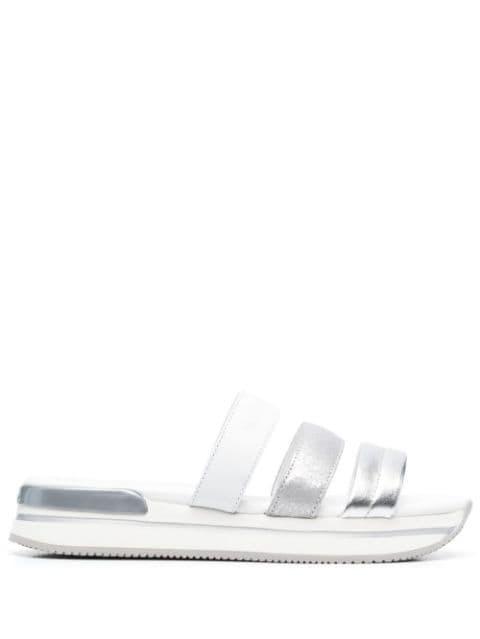 metallic-strap sandals by HOGAN