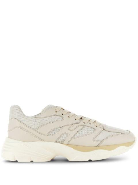 panelled leather sneakers by HOGAN