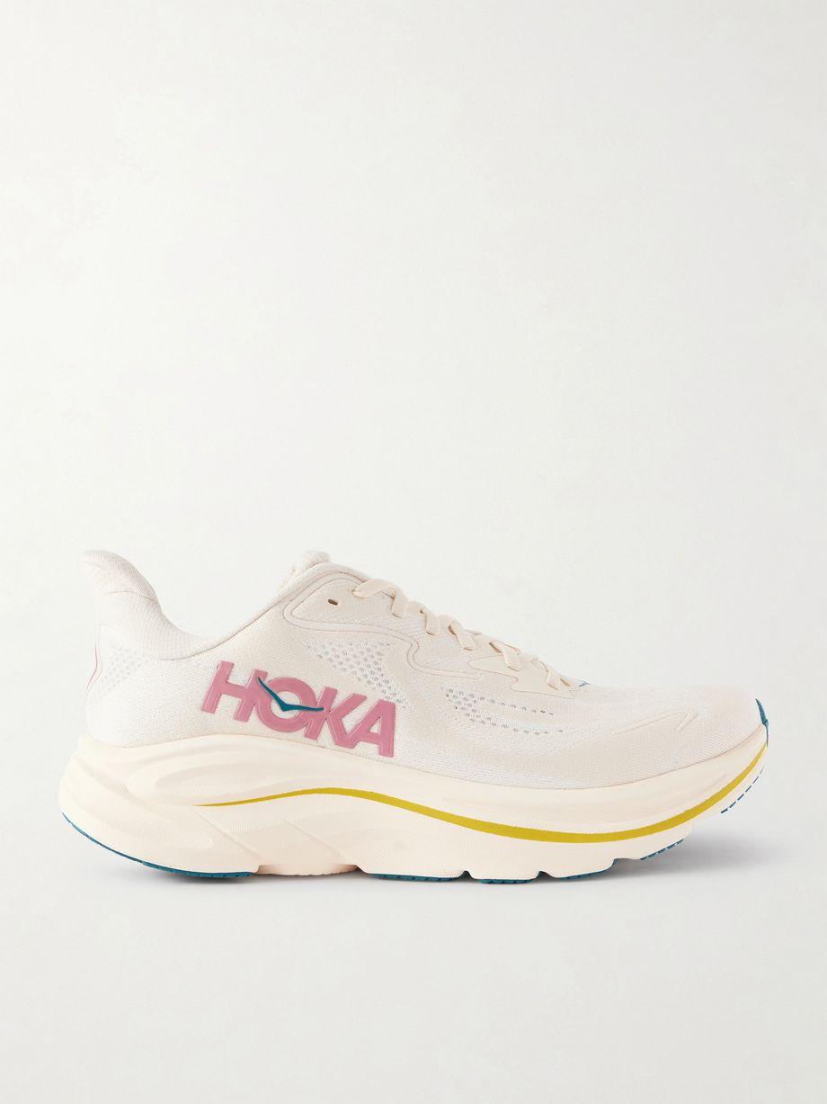 Clifton 10 rubber-trimmed jacquard-mesh sneakers by HOKA ONE ONE