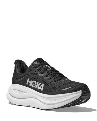Men's Bondi 9 Running Sneakers in Black White by HOKA ONE ONE