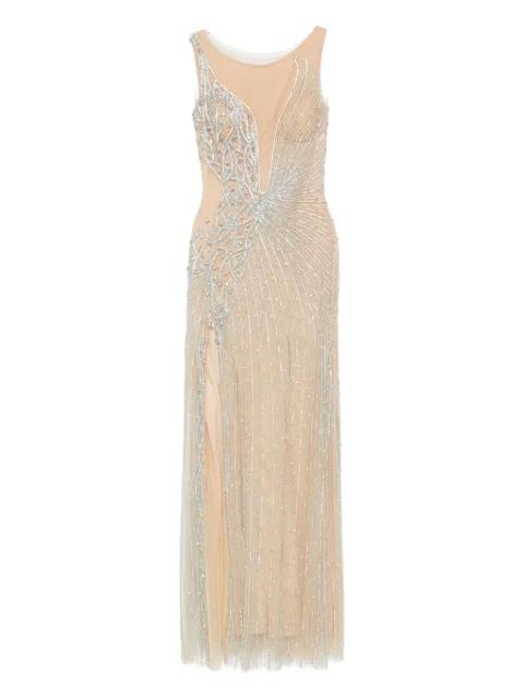 embellished round-neck maxi dress by HOLLAND&HOLLAND
