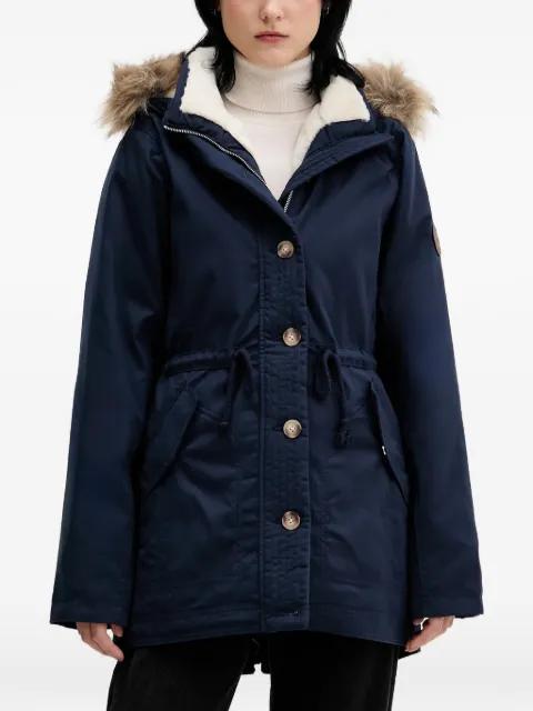 faux-fur hoodied coat by HOLLISTER