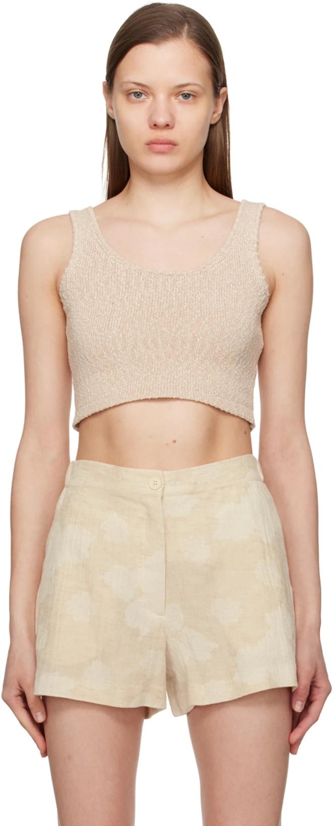 Beige Cenci Tank Top by HOLZWEILER