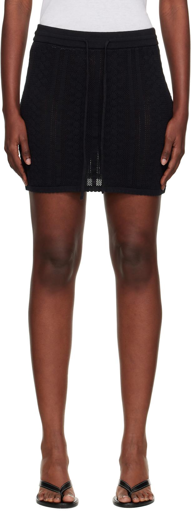 Black Tine Crochet Miniskirt by HOLZWEILER
