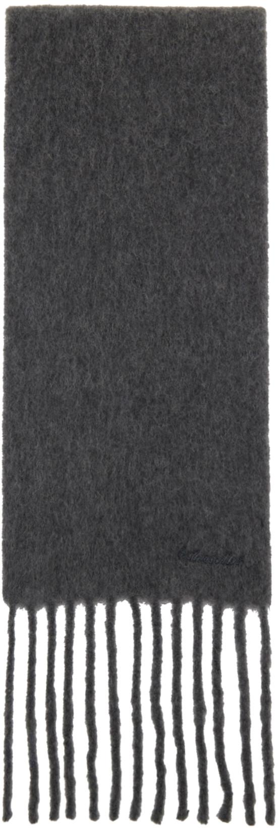 Gray Aster Solid Scarf by HOLZWEILER