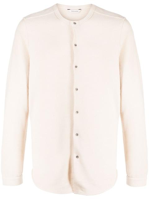 Henley-collar button-down shirt by HOLZWEILER
