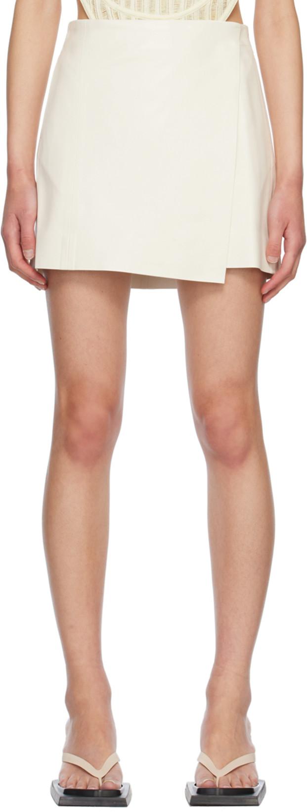 White Erina Faux-Leather Miniskirt by HOLZWEILER