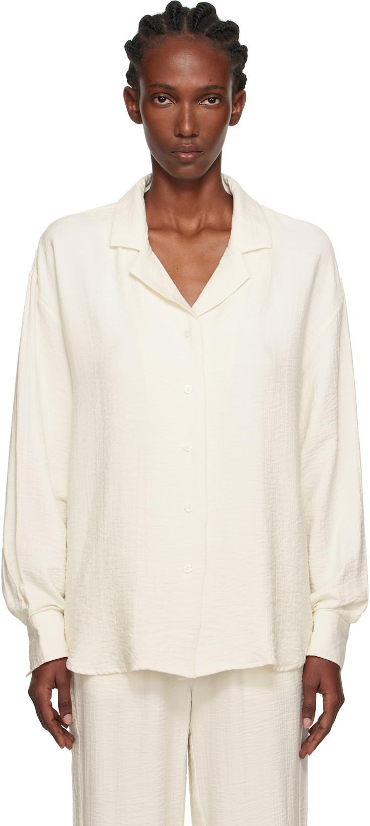 White Summer Relaxed Shirt by HOLZWEILER
