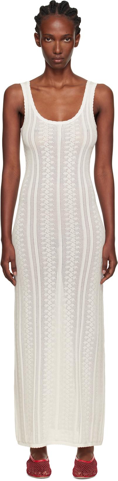 White Tine Crochet Maxi Dress by HOLZWEILER