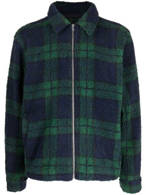 checkered recycled polyester shirt jacket by HOLZWEILER