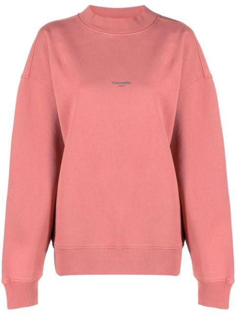 logo-print oversized cotton sweatshirt by HOLZWEILER