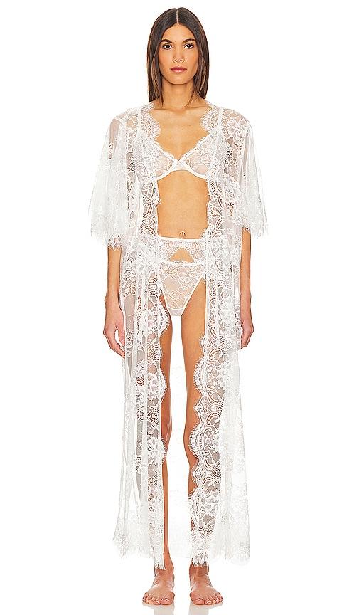 homebodii Kassiah Robe in White by HOMEBODII