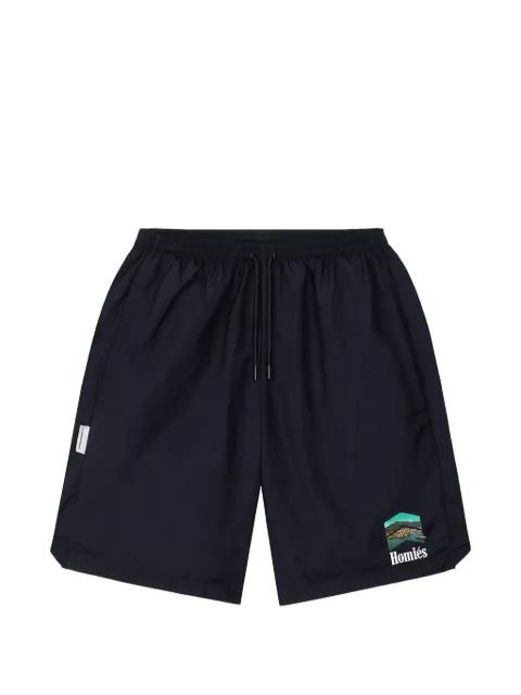 Racing logo-detail shorts by HOMIES MARBELLA
