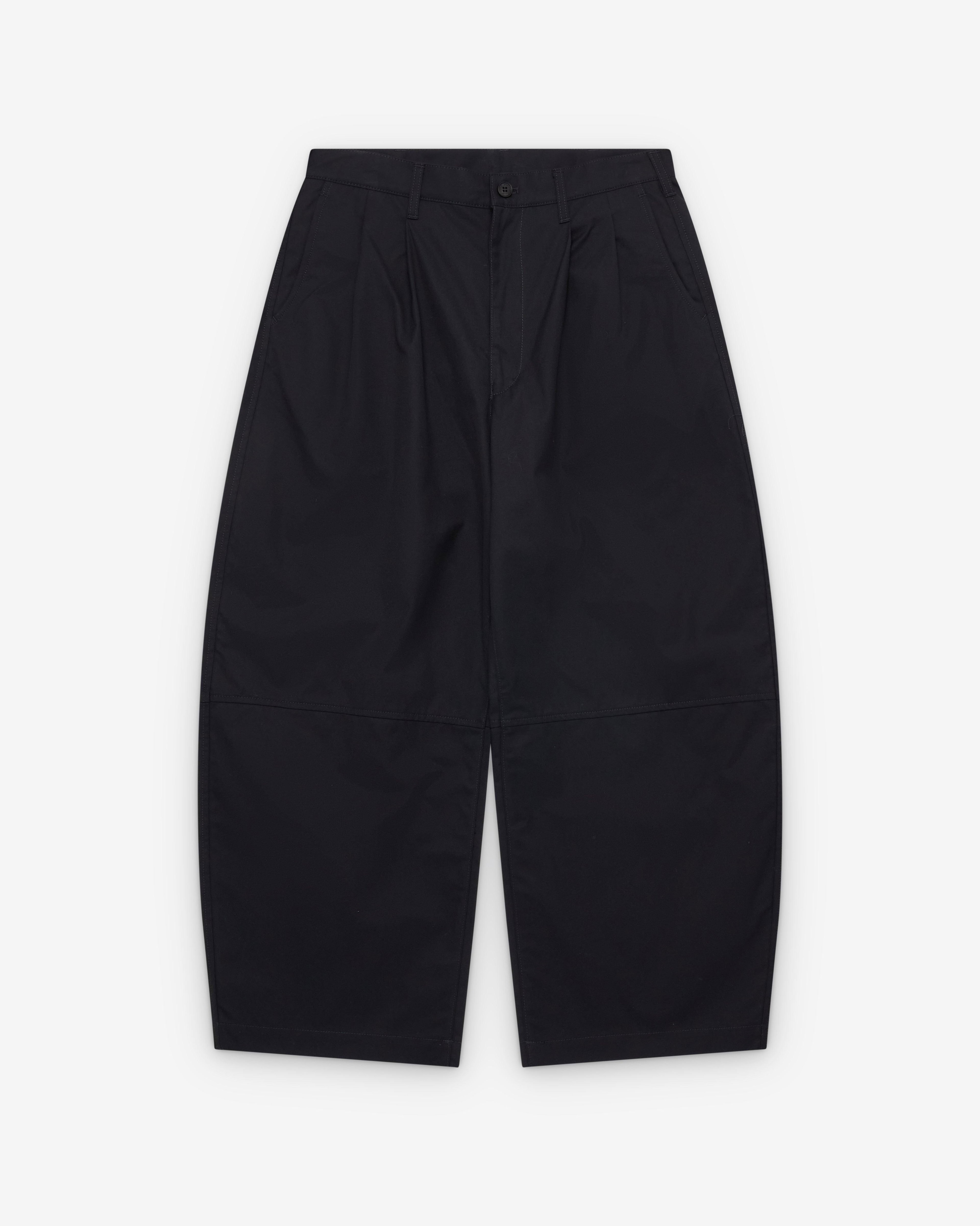 Homme - Men's Pleated Barrel Leg Trousers - (Navy) by HOMME