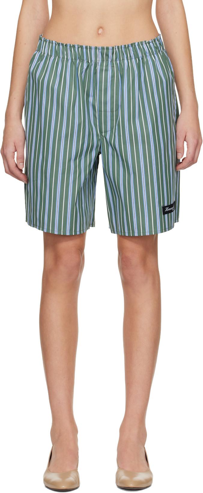 Green Long Boxer Shorts by HOMMEGIRLS