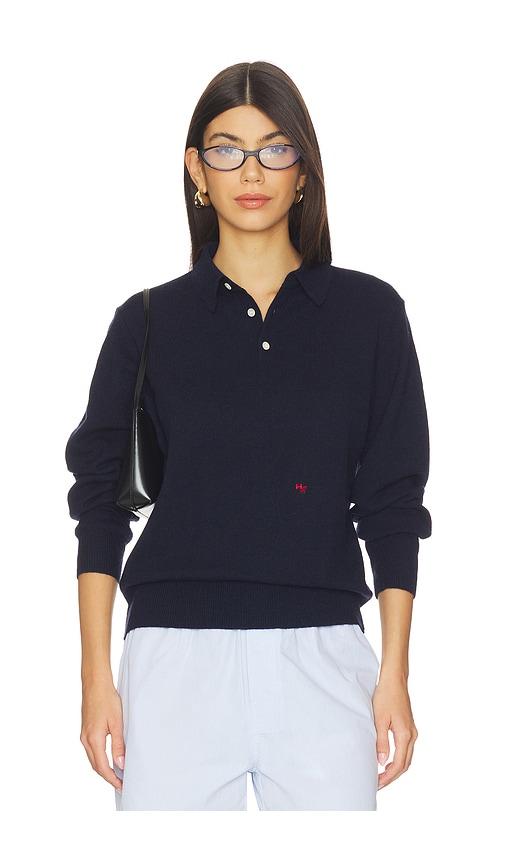 HOMMEgirls Long Sleeve Polo in Navy by HOMMEGIRLS