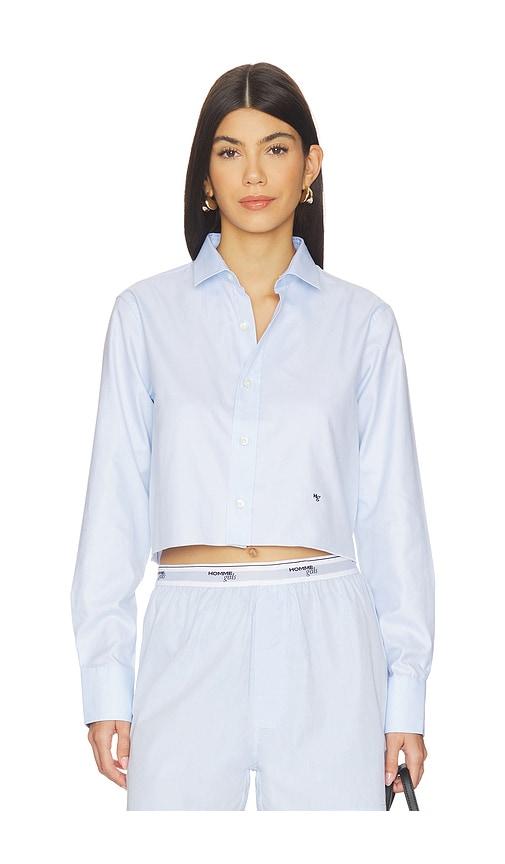 HOMMEgirls Original Cropped Shirt in Baby Blue by HOMMEGIRLS