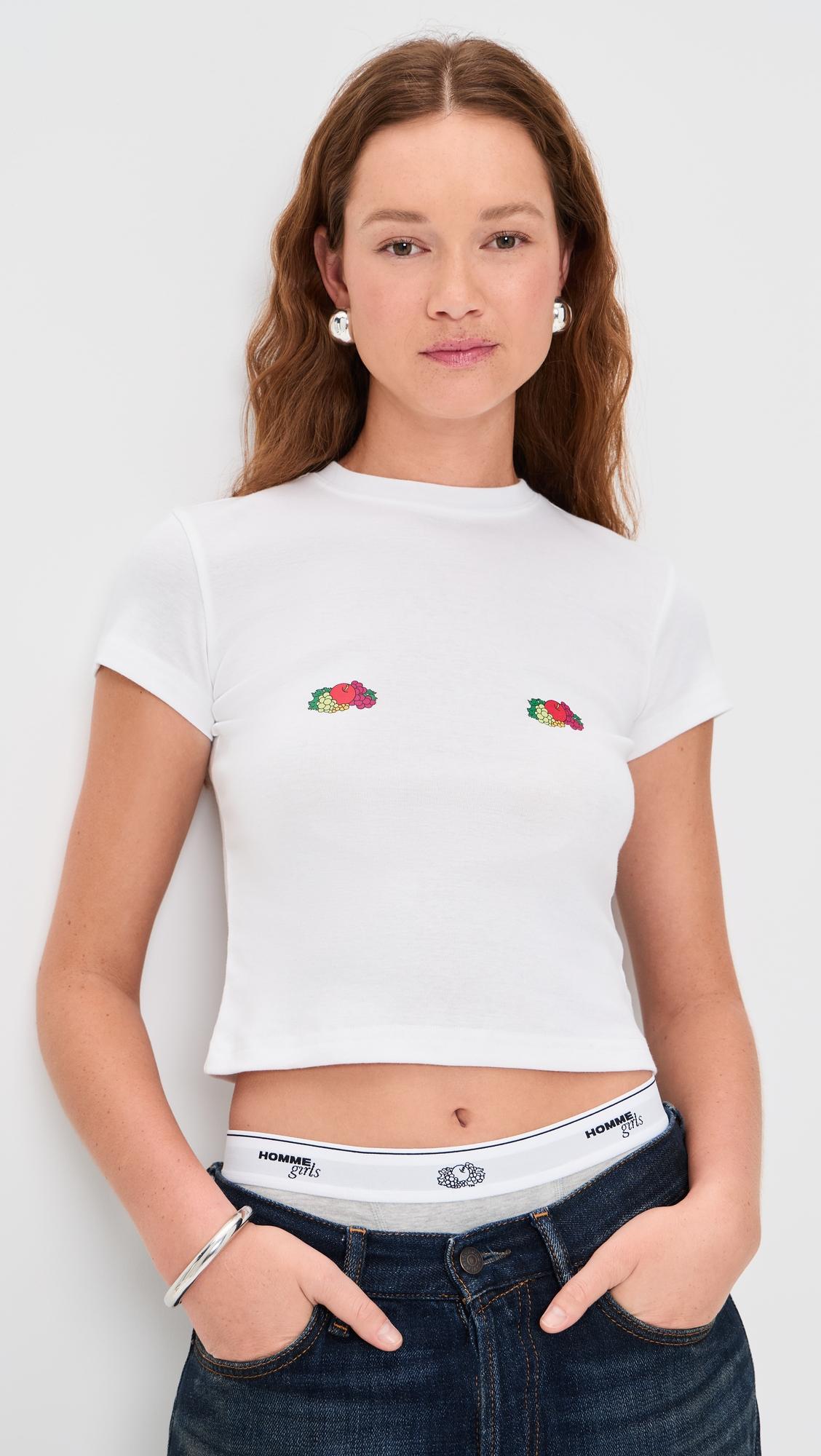 Homme Girls x Fruit of The Loom Baby Tee With Double Logo by HOMMEGIRLS