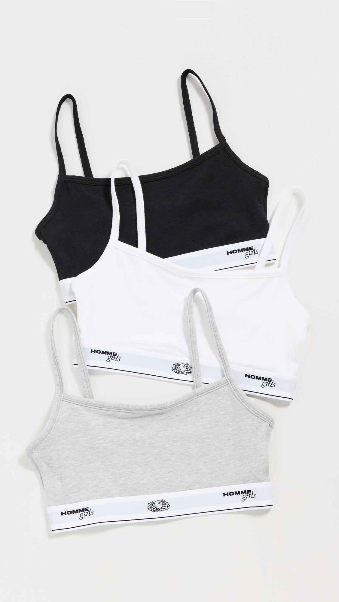 Homme Girls x Fruit of The Loom Cami Bralette 3 Pack by HOMMEGIRLS