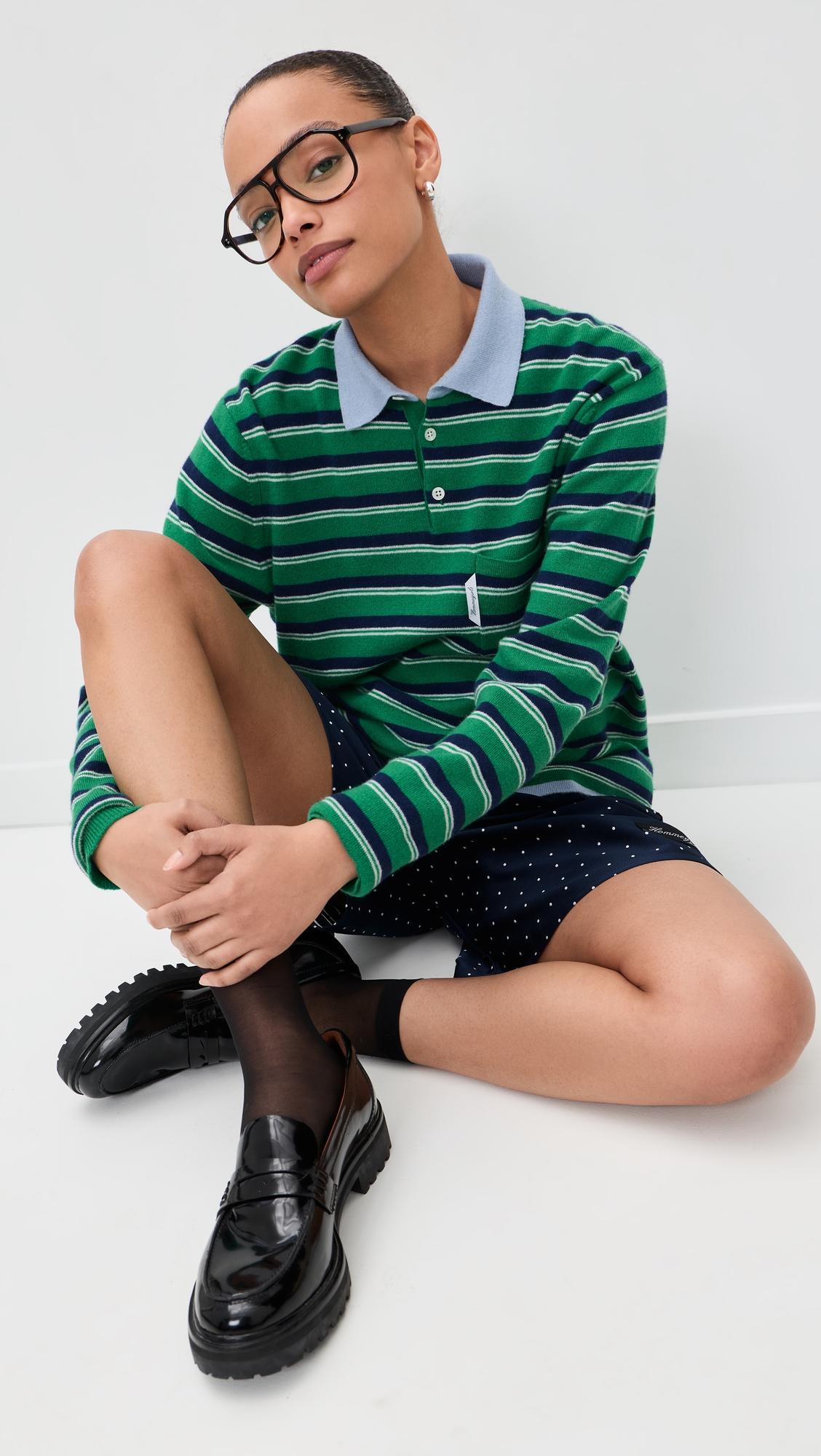 Knit Stripe Polo by HOMMEGIRLS
