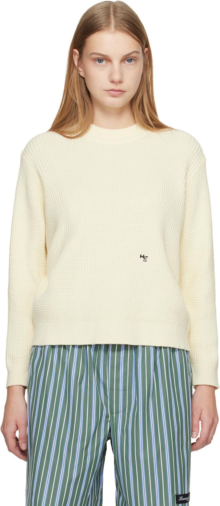 Off-White Waffle Knit Sweater by HOMMEGIRLS