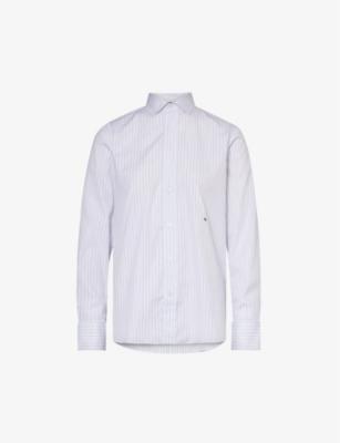Striped brand-embroidered cotton-poplin shirt by HOMMEGIRLS