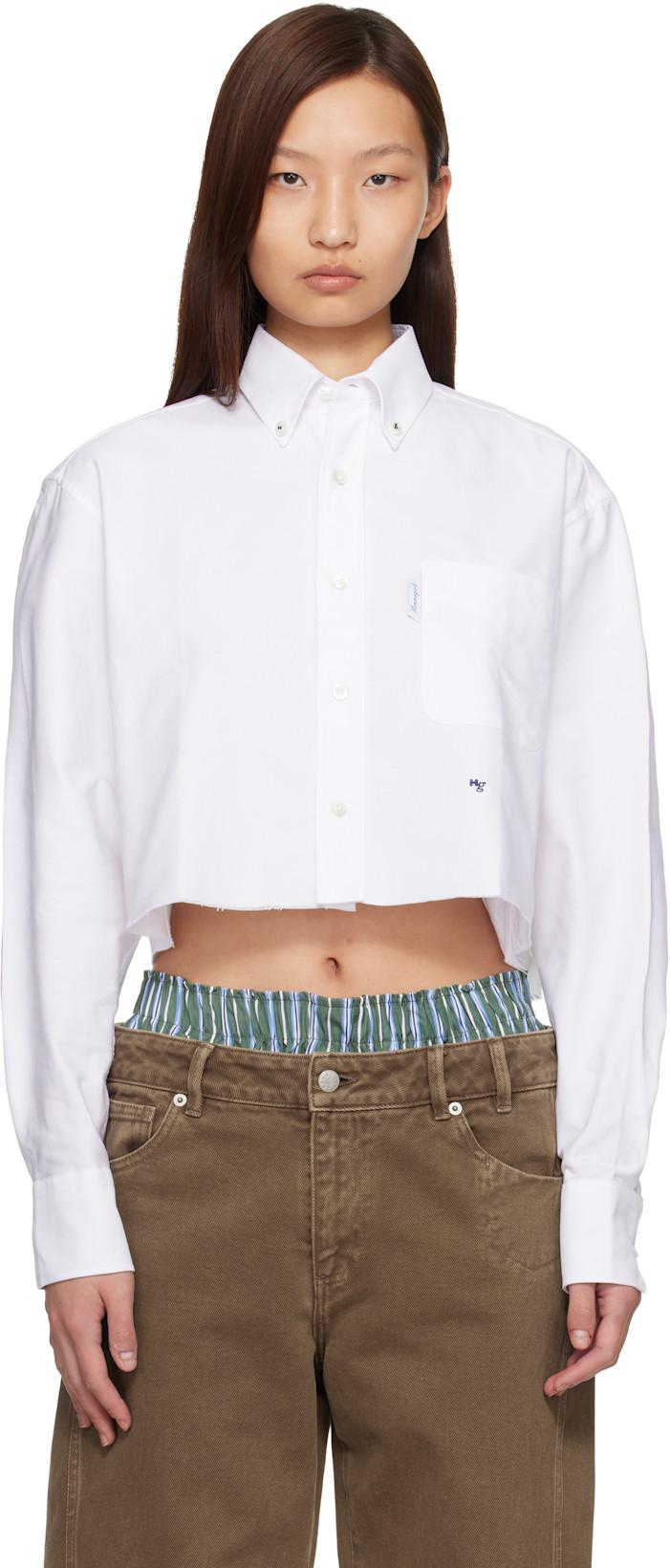 White Cropped Shirt by HOMMEGIRLS