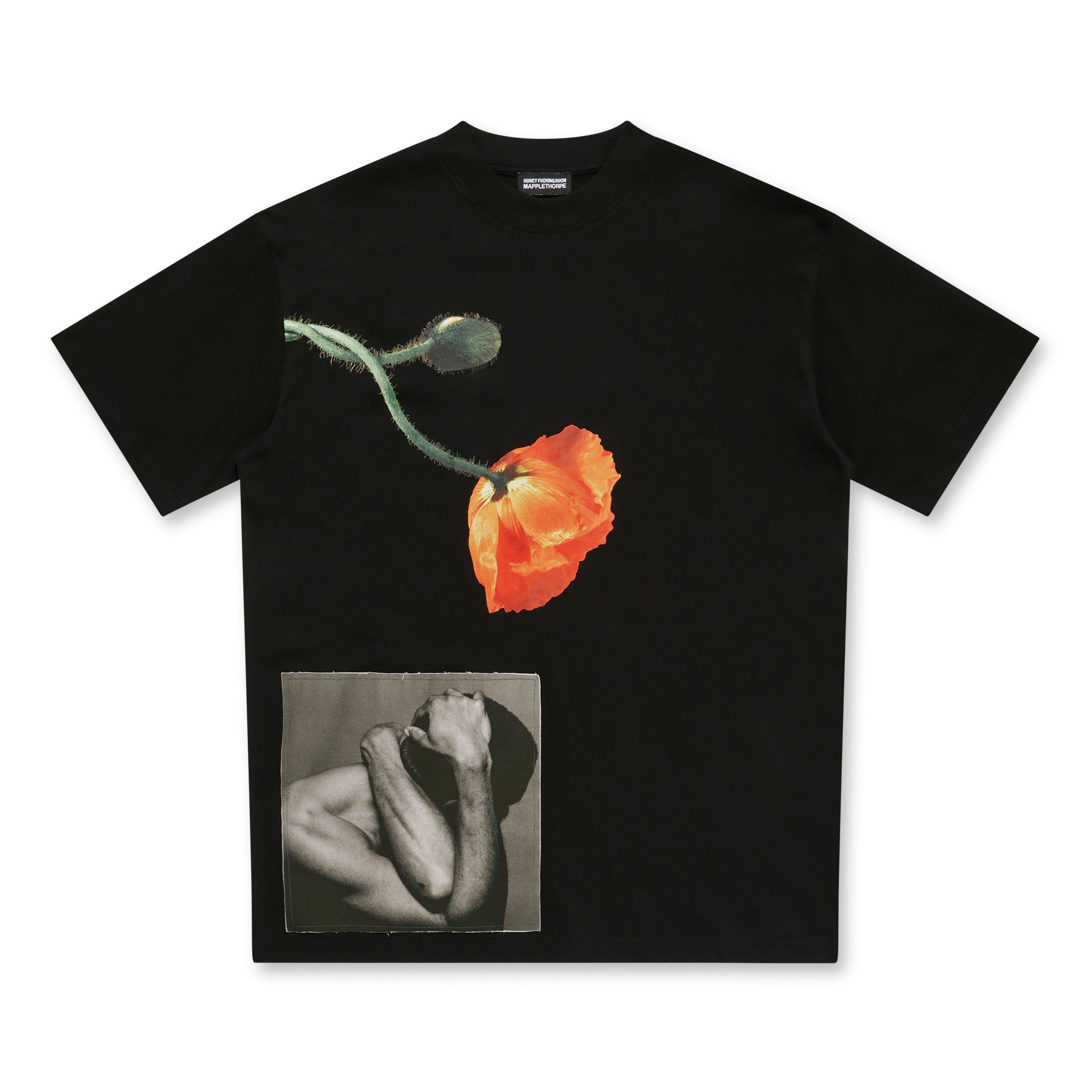 HONEY FUCKING DIJON - Mapplethorpe Poppy T-Shirt - (Black) by HONEY FUCKING DIJON