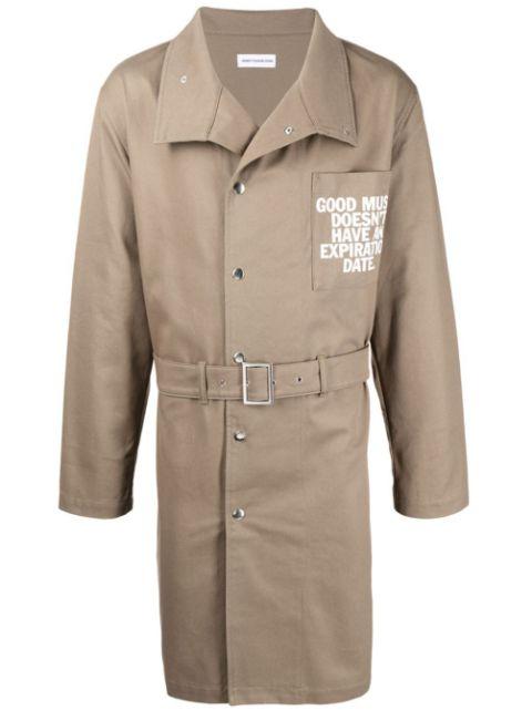 graphic-print trench coat by HONEY FUCKING DIJON