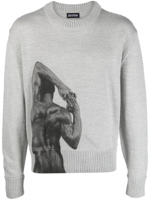 intarsia-knit wool-blend jumper by HONEY FUCKING DIJON