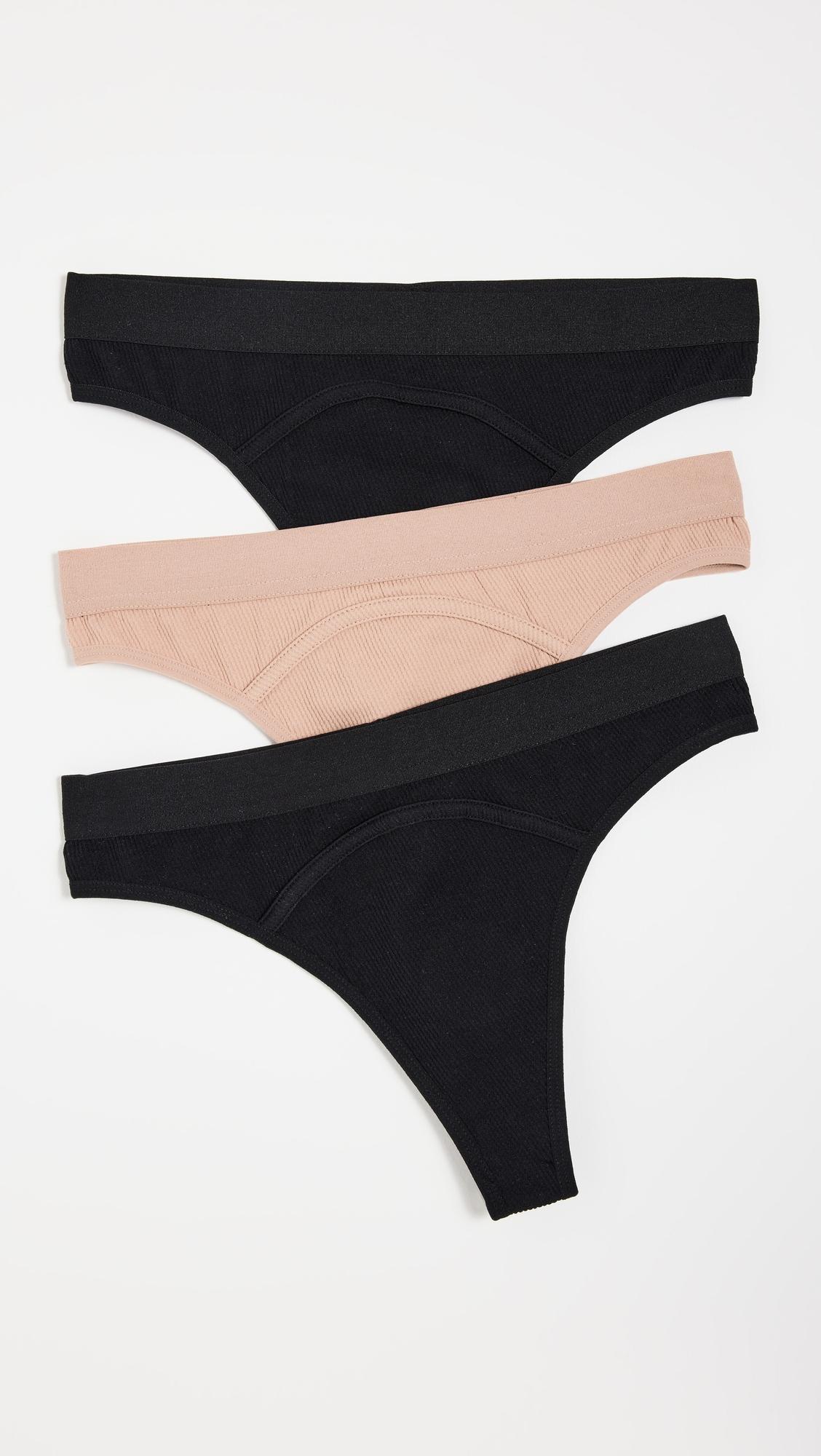 Cyrus Rib Seamless Thong 3 Pack by HONEYDEW