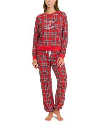 Star Seeker Lounge Set in Santa Plaid by HONEYDEW