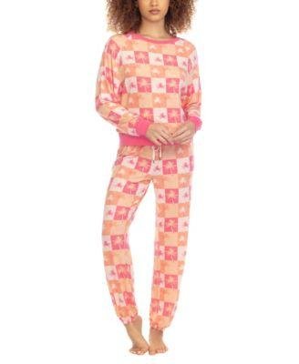 Women's Printed Brushed Jersey Lounge Set by HONEYDEW