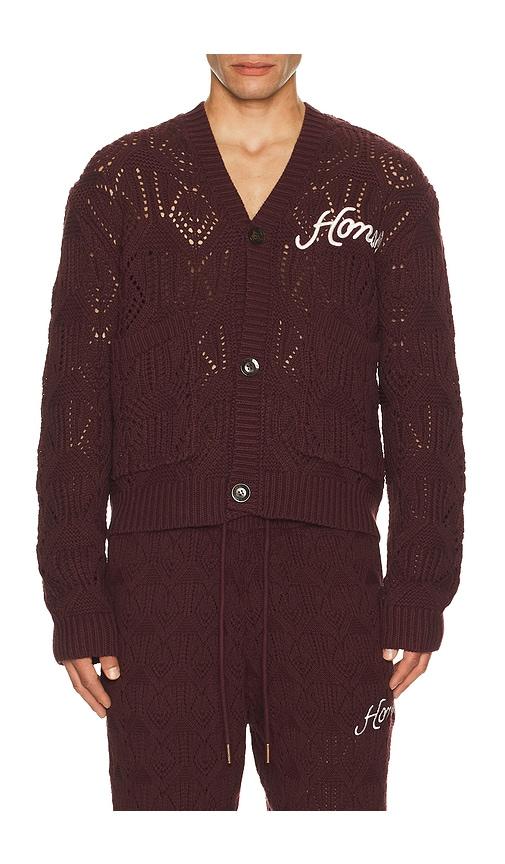 Honor The Gift Cable Cardigan in Wine by HONOR THE GIFT