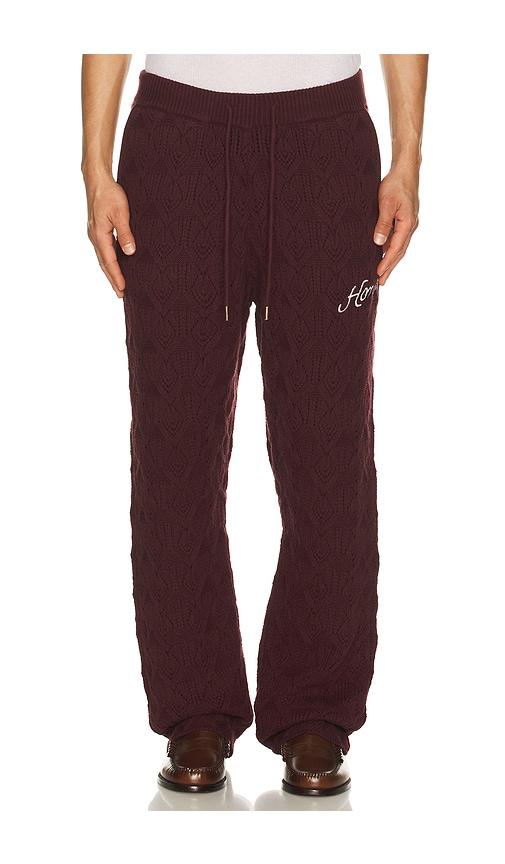 Honor The Gift Cable Knit Pant in Burgandy by HONOR THE GIFT