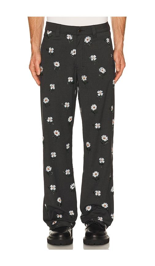 Honor The Gift Flowers Beaded Pant in Charcoal by HONOR THE GIFT