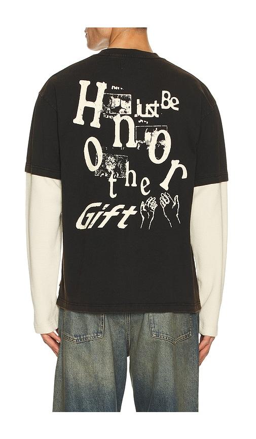 Honor The Gift Just Be Longsleeve Tee in Black by HONOR THE GIFT