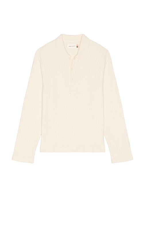 Honor The Gift Long Sleeve Knit Polo in Ivory by HONOR THE GIFT