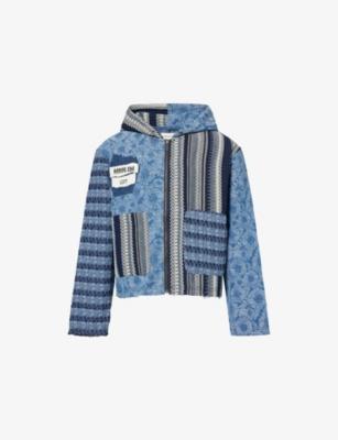 Indigo Tapestry Cotton-Blend Hoody by HONOR THE GIFT