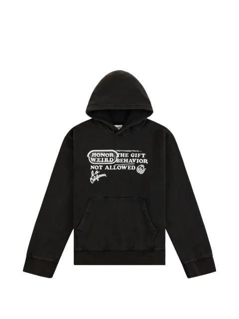Not Allowed graphic-print faded hoodie by HONOR THE GIFT