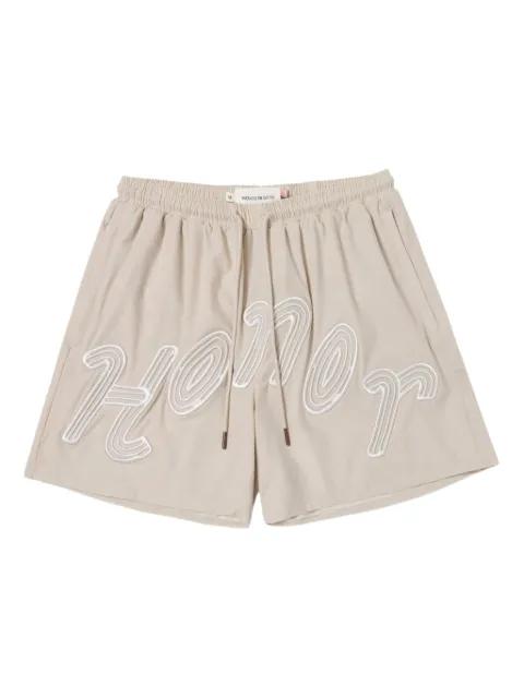 embroidered-logo trunk shorts by HONOR THE GIFT