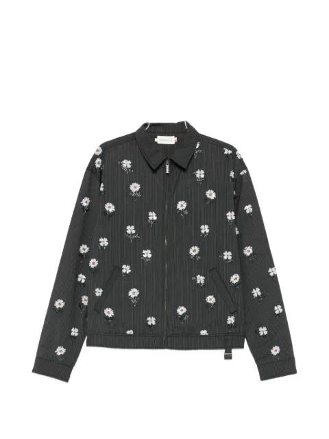 floral-embroidered pinstripe overshirt by HONOR THE GIFT