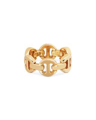 18K Yellow Gold Brute Classic Tri Link Ring by HOORSENBUHS