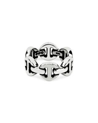 Men's Sterling Silver Brute Classic Tri Link Ring by HOORSENBUHS