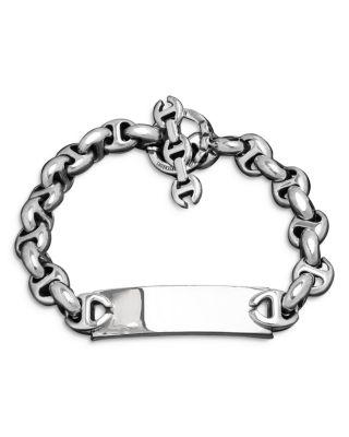 Men's Sterling Silver Heritage ID Plate Toggle Bracelet by HOORSENBUHS