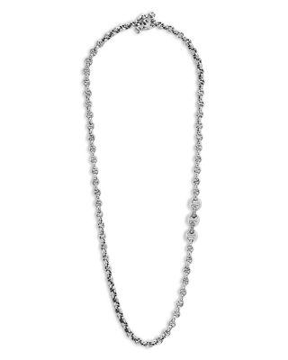 Sterling Silver Open Link Necklace with Diamonds by HOORSENBUHS
