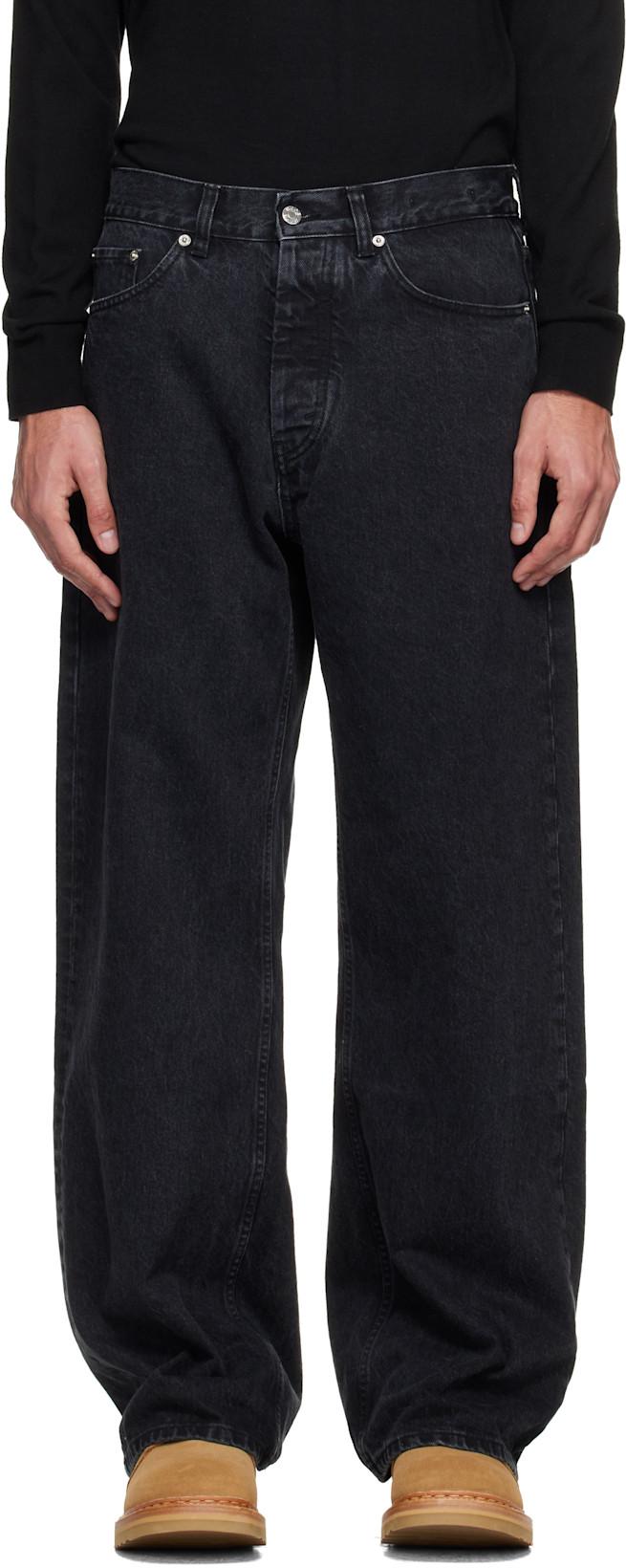 Black Wide-Leg Skid Jeans by HOPE
