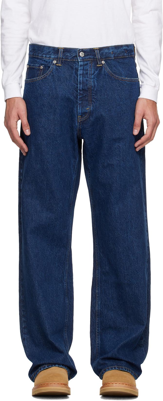 Blue Loose-Fit Criss Jeans by HOPE